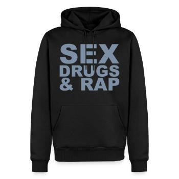 Sex Drugs & Rap - Sweat à capuche Premium bio Homme - noir - Devant - Nico (187cm)