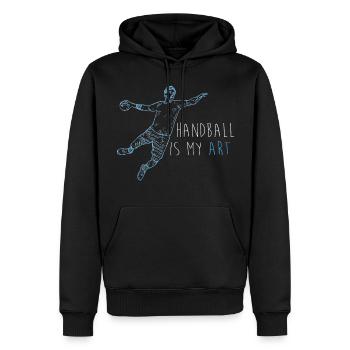 handball handballer handballteam sprungwurf sport - Männer Premium Bio Hoodie - Schwarz - Vorne - Nico (187cm)