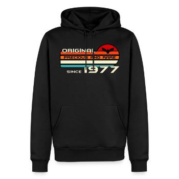 original 1977 anniversaire 45 ans 45e anniversaire - Sweat à capuche Premium bio Homme - noir - Devant - Nico (187cm)