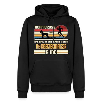 canicross rießenschnauzer zughund zughundesport - Männer Premium Bio Hoodie - Schwarz - Vorne - Nico (187cm)