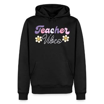 Vibes D'Enseignant Humour Prof Enseignant - Sweat à capuche Premium bio Homme - noir - Devant - Nico (187cm)