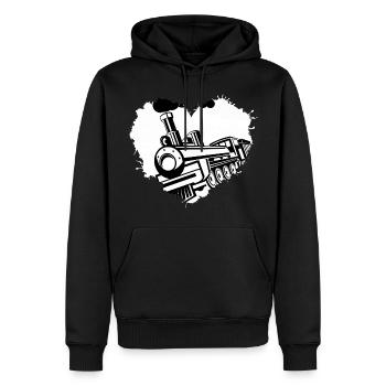 Railway locomotive Railway "Love-Train" - Men’s Premium Organic Hoodie - black - Front - Nico (187cm)