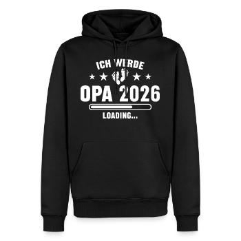 Ich werde Opa 2026 - Männer Premium Bio Hoodie - Schwarz - Vorne - Nico (187cm)
