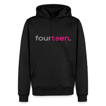 2008 geburtstag 14 jahre 14.jubiläum fourteen - Männer Premium Bio Hoodie - Schwarz - Vorne - Nico (187cm)