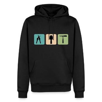 jardin plantes jardiniers jardinage jardin - Sweat à capuche Premium bio Homme - noir - Devant - Nico (187cm)
