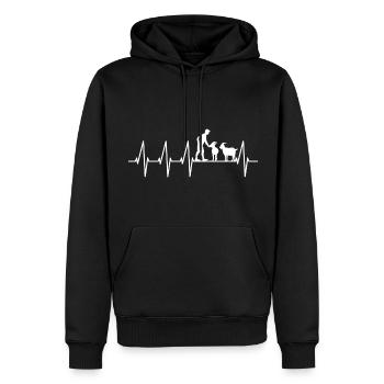 Ziege - Männer Premium Bio Hoodie - Schwarz - Vorne - Nico (187cm)