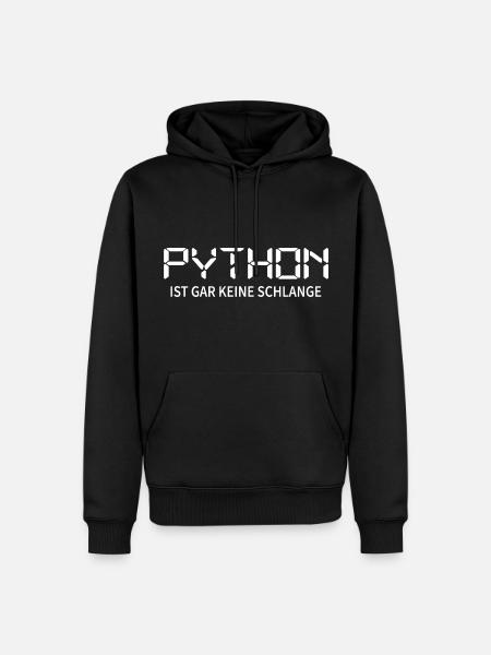 nerd python-coder server download programmieren - Männer Premium Bio Hoodie - Schwarz