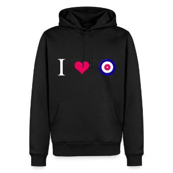 Curling, Curling, Curler, Curling-Love - Sweat à capuche Premium bio Homme - noir - Devant - Nico (187cm)