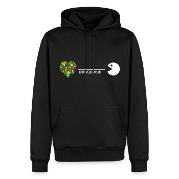 vegetarier bio vegetarisch vitamine healthy-food - Männer Premium Bio Hoodie - Schwarz - Vorne - Nico (187cm)