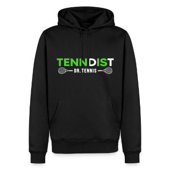 Balle de match de tennis raquette de tennis « dr.tennis » - Sweat à capuche Premium bio Homme - noir - Devant - Nico (187cm)