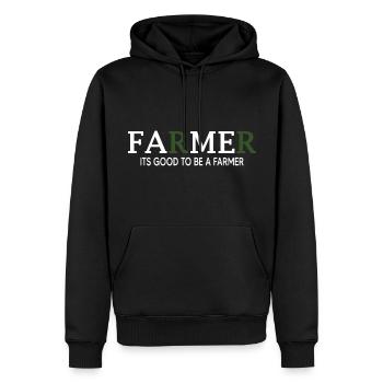 Tracteur Conducteur de tracteur « Farmer-Fame » Ferme - Sweat à capuche Premium bio Homme - noir - Devant - Nico (187cm)