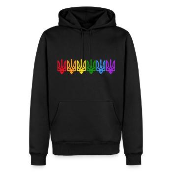 UKRAINE soutient la paix Kyiv LGBT-ukraine - Sweat à capuche Premium bio Homme - noir - Devant - Nico (187cm)