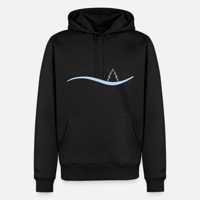 sapin dans la neige - Sweat à capuche Premium bio Homme - noir
