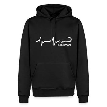 Angler angelt Angelschein Angelsaison - Männer Premium Bio Hoodie - Schwarz - Vorne - Nico (187cm)