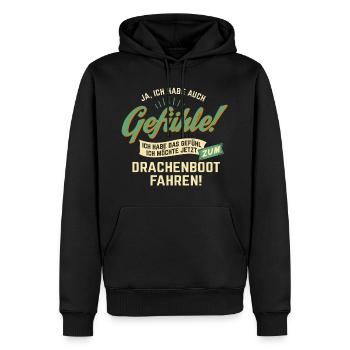 Gefuehle - ich moechte Sport - Drachenboot! - - Männer Premium Bio Hoodie - Schwarz - Vorne - Nico (187cm)