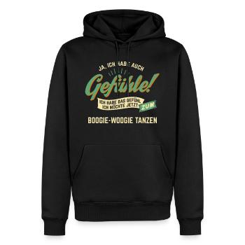 Gefühl ich möchte Boogie-Woogie tanzen - RAHMENLOS - Männer Premium Bio Hoodie - Schwarz - Vorne - Nico (187cm)