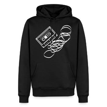 Cassette Salat - Männer Premium Bio Hoodie - Schwarz - Vorne - Nico (187cm)