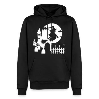 Halloween - Sorcière cimetière - blanc - Sweat à capuche Premium bio Homme - noir - Devant - Nico (187cm)