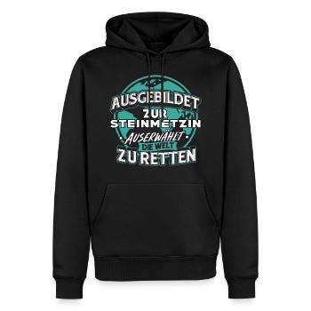 Steinmetzin Steinhauerin Grabstein Geschenk - Männer Premium Bio Hoodie - Schwarz - Vorne - Nico (187cm)