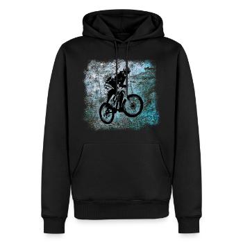 Cadeau de sport extrême mountain bike biker mountain bike - Sweat à capuche Premium bio Homme - noir - Devant - Nico (187cm)