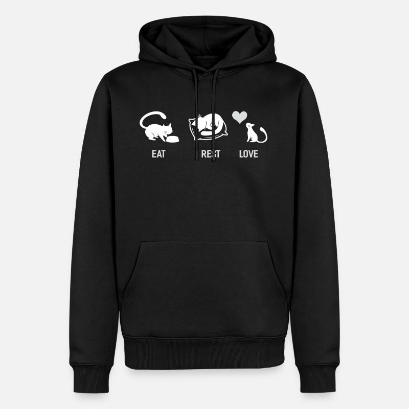 Manger du repos amour - Sweat à capuche Premium bio Homme - noir