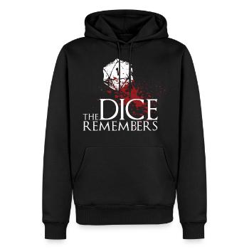 Pen and paper the dice remembers - Men’s Premium Organic Hoodie - black - Front - Nico (187cm)