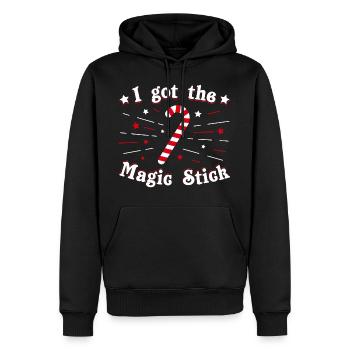 I Got The Magic Stick Candy Cane Gift - Men’s Premium Organic Hoodie - black - Front - Nico (187cm)