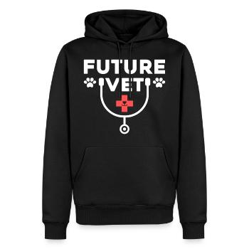 Futur vétérinaire - Sweat à capuche Premium bio Homme - noir - Devant - Nico (187cm)