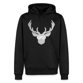 Glasses with deer in silver and white for costume - Men’s Premium Organic Hoodie - black - Front - Nico (187cm)