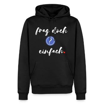Frag doch einfach - Männer Premium Bio Hoodie - Schwarz - Vorne - Nico (187cm)