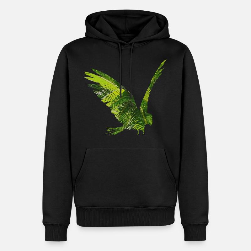 Papagei Regenwald - Männer Premium Bio Hoodie - Schwarz