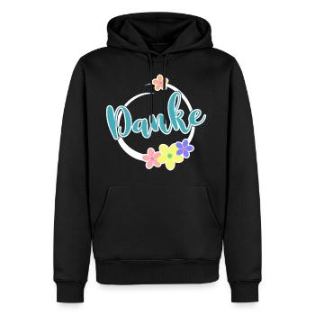 Merci cadre Décoration Merci Merci - Sweat à capuche Premium bio Homme - noir - Devant - Nico (187cm)