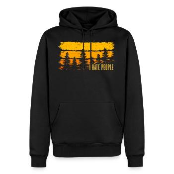 Je déteste les gens Je déteste les gens forêt nature forêt - Sweat à capuche Premium bio Homme - noir - Devant - Nico (187cm)