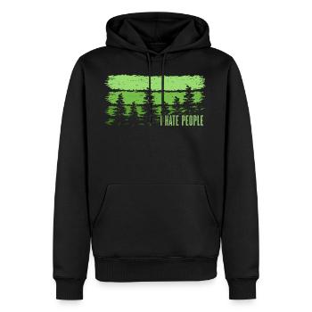 JE DÉTESTE DES GENS DE BOIS SCIE EN FORME CADEAUX EN CHAÎNES - Sweat à capuche Premium bio Homme - noir - Devant - Nico (187cm)