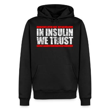 In Insulin we trust - Diabetiker Geschenk - Männer Premium Bio Hoodie - Schwarz - Vorne - Nico (187cm)