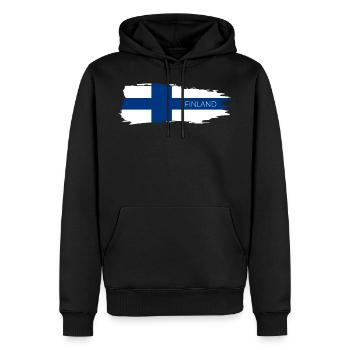 Finnland-Flagge - Männer Premium Bio Hoodie - Schwarz - Vorne - Nico (187cm)