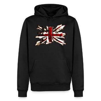 Großbritannien - Männer Premium Bio Hoodie - Schwarz - Vorne - Nico (187cm)