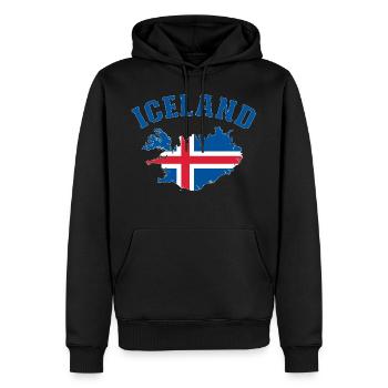 Island Flagge Landkarte - Männer Premium Bio Hoodie - Schwarz - Vorne - Nico (187cm)