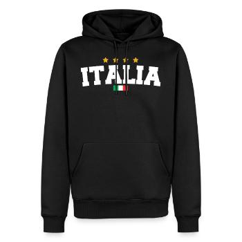 ITALIA Sport Fußball Fan - Männer Premium Bio Hoodie - Schwarz - Vorne - Nico (187cm)
