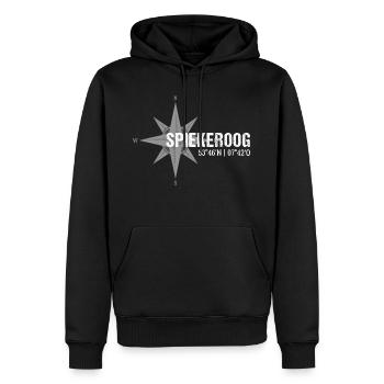 Spiekeroog coordonnées Boussole - Sweat à capuche Premium bio Homme - noir - Devant - Nico (187cm)