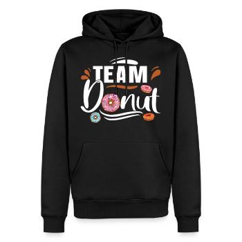 Team Donut Gâteau Bonbons Dessert Humour Cadeau - Sweat à capuche Premium bio Homme - noir - Devant - Nico (187cm)