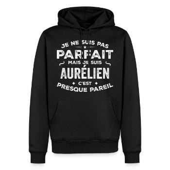 Aurélien Ein Vorname, eine Geschichte, eine Persönlichkeit - Männer Premium Bio Hoodie - Schwarz - Vorne - Nico (187cm)