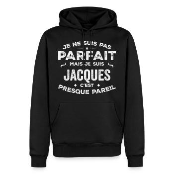 Jacques A first name, a story, a personality - Men’s Premium Organic Hoodie - black - Front - Nico (187cm)