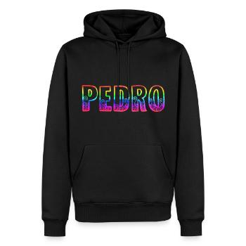 L’arc-en-ciel de Pedro R - Sweat à capuche Premium bio Homme - noir - Devant - Nico (187cm)