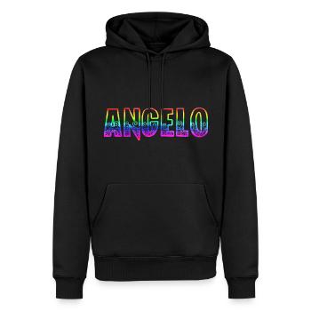 angelo rs regenbogen - Männer Premium Bio Hoodie - Schwarz - Vorne - Nico (187cm)