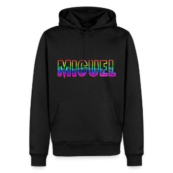 Miguel RS Arc-en-ciel - Sweat à capuche Premium bio Homme - noir - Devant - Nico (187cm)