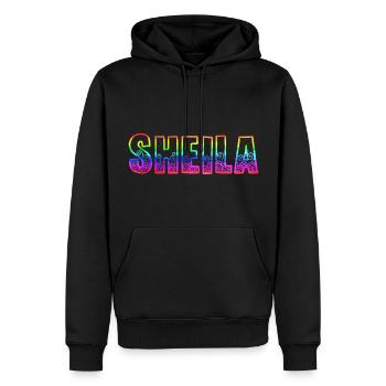 Sheila RS Arc-en-ciel - Sweat à capuche Premium bio Homme - noir - Devant - Nico (187cm)