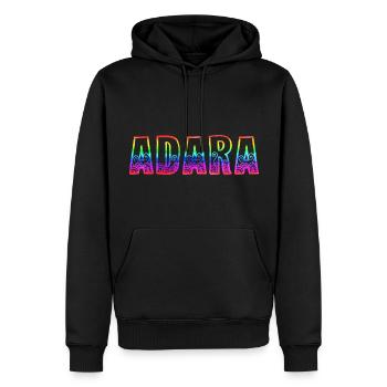 adara rs arc-en-ciel - Sweat à capuche Premium bio Homme - noir - Devant - Nico (187cm)