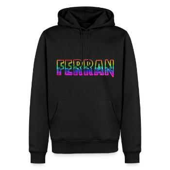 Ferran RS Arc-en-ciel - Sweat à capuche Premium bio Homme - noir - Devant - Nico (187cm)