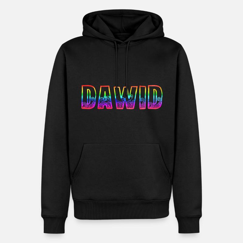 dawid rs regenbogen - Männer Premium Bio Hoodie - Schwarz